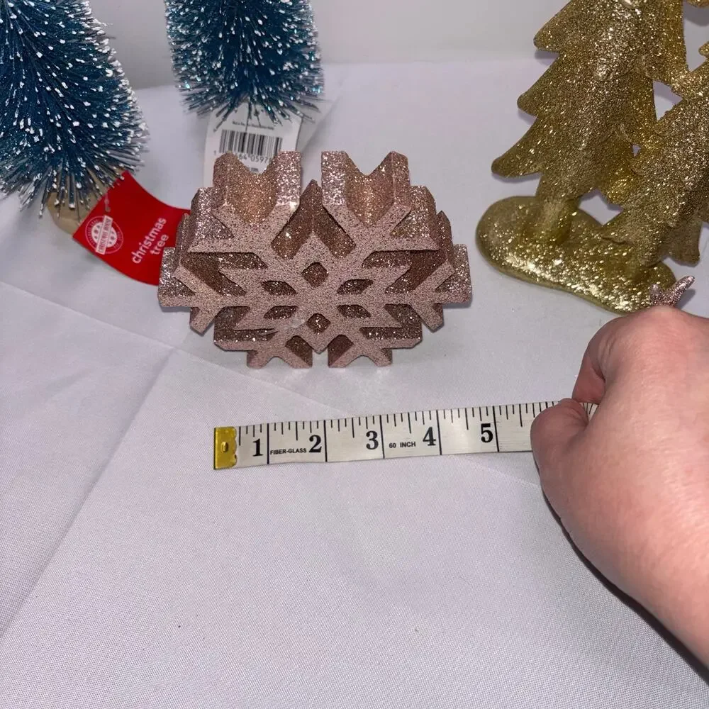 Christmas Glittery Table Top Decorations - 6 Count
